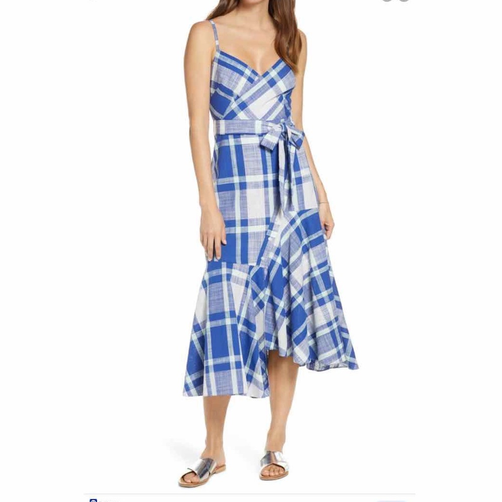 NWT 1901 plaid cotton maxi dress